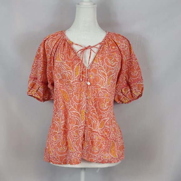 Cleobella Tops - Cleobella Layla Organic Cotton Blouse in Blossom Block Print Size XS RN 164243